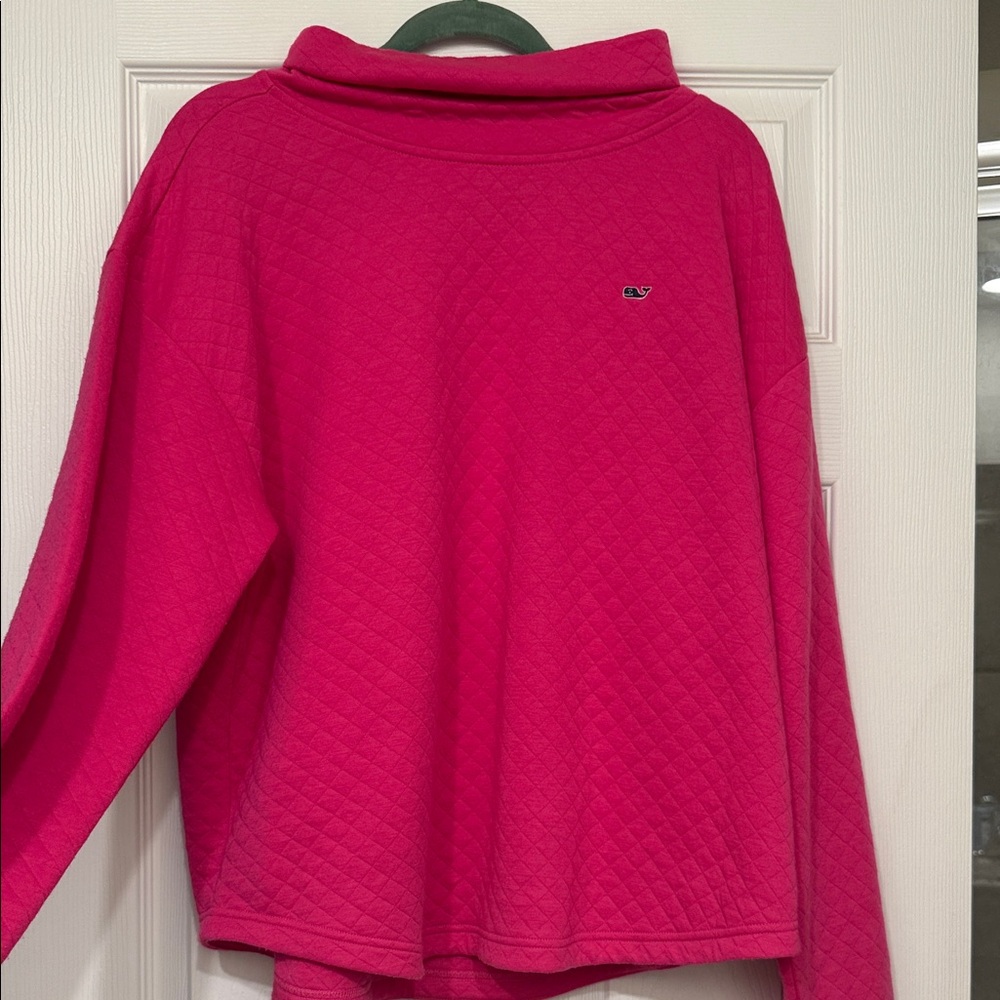 Vineyard Vines Vibrant Pink Cowl Neck Sweater